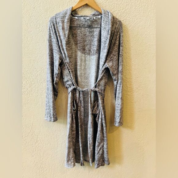 Born Shawl Collar Robe Sz L/XL Gray Pockets Knee Length - Picture 1 of 6